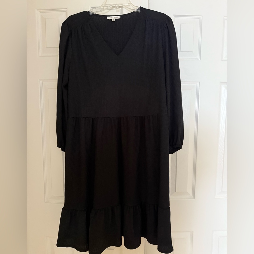 Sandra Darren Black Long Sleeve Dress